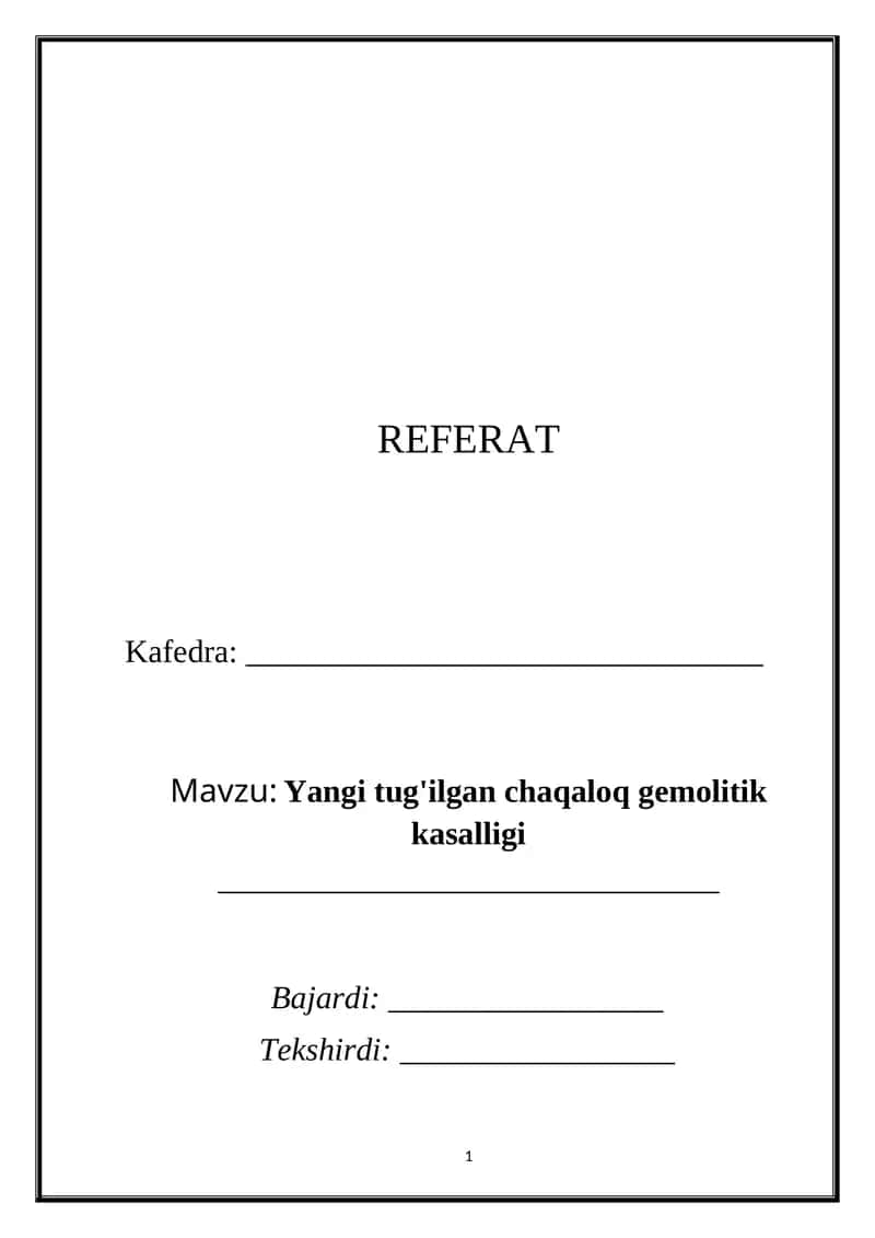 Yangi tug'ilgan chaqaloq gemolitik kasalligi