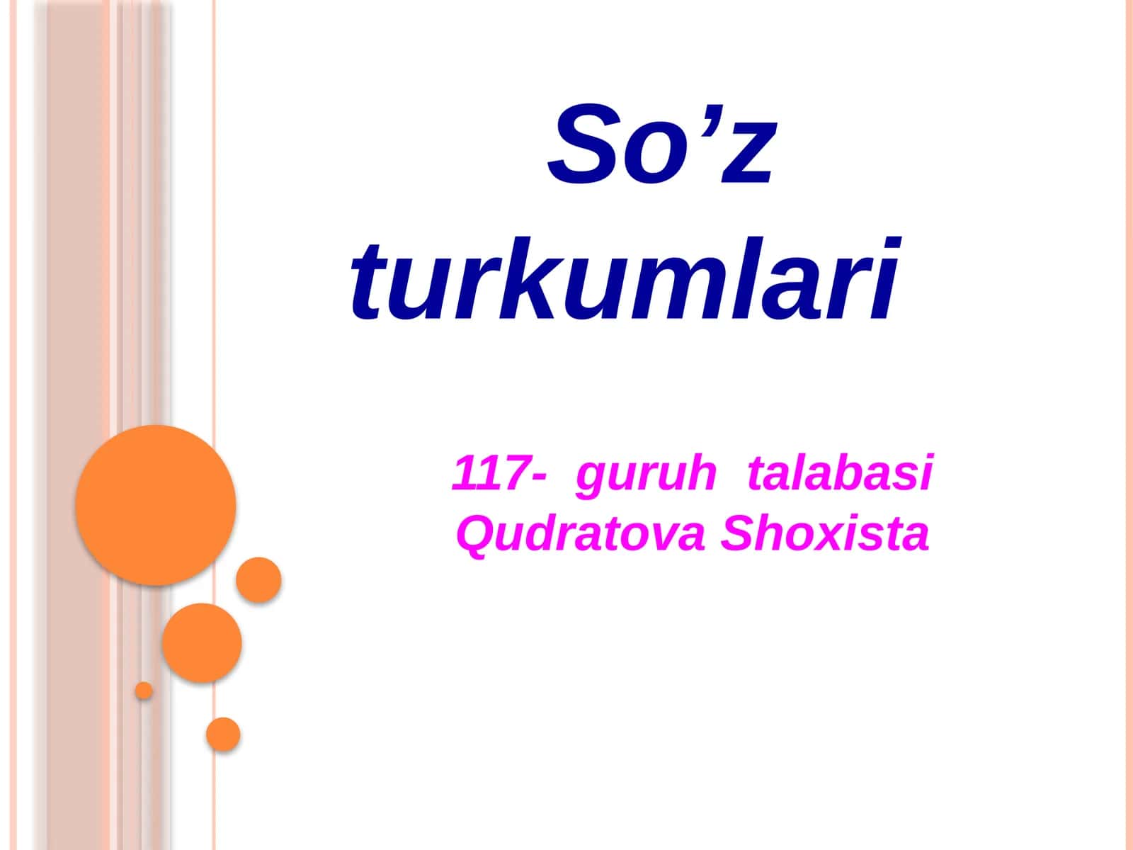 So’z turkumlari