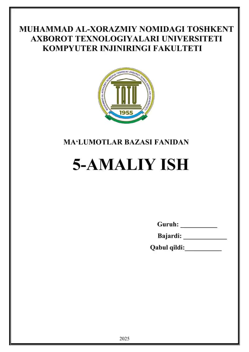 Ma’lumotlarni saralash Where standart so‘zidan foydalanish