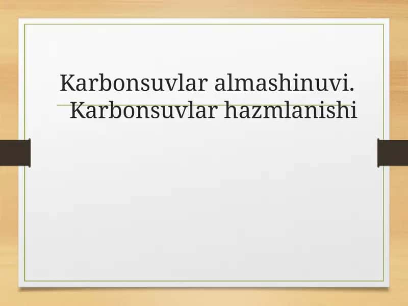 Karbonsuvlar almashinuvi