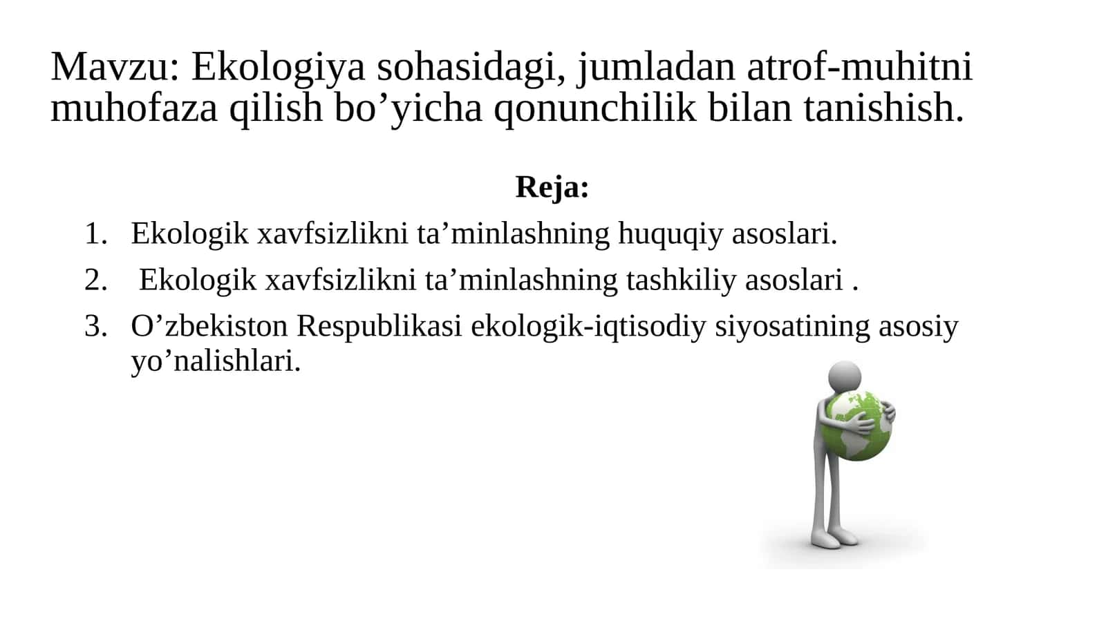 Ekologik xavfsizlikni ta’minlash