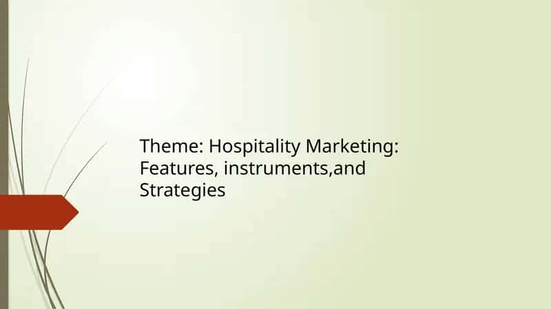Introduction to Hospitality Marketing