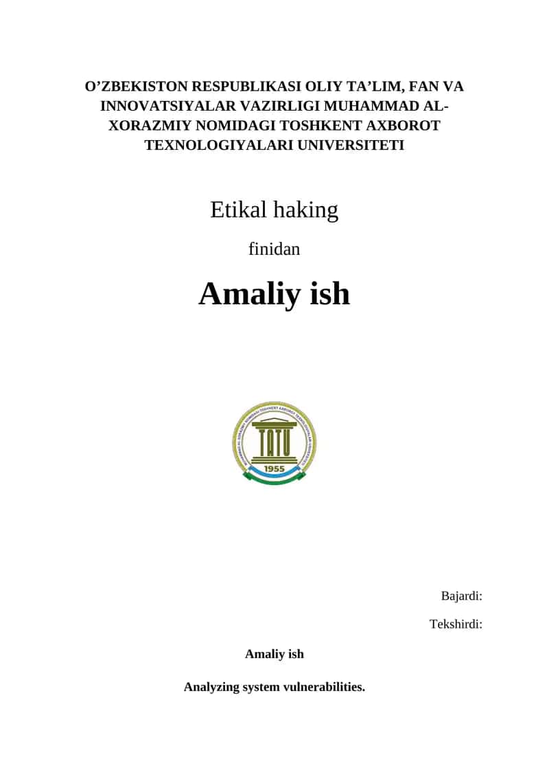 Nmap dasturlari yordamida tizimlardagi zaifliklarni tahlil qilish | MAC YORDAMIDA!!!
