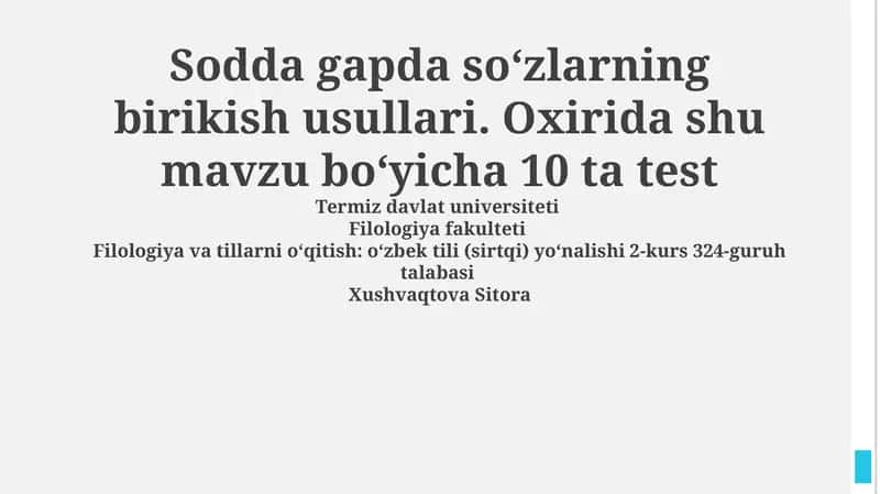 Morfemalar va So'z Yasash