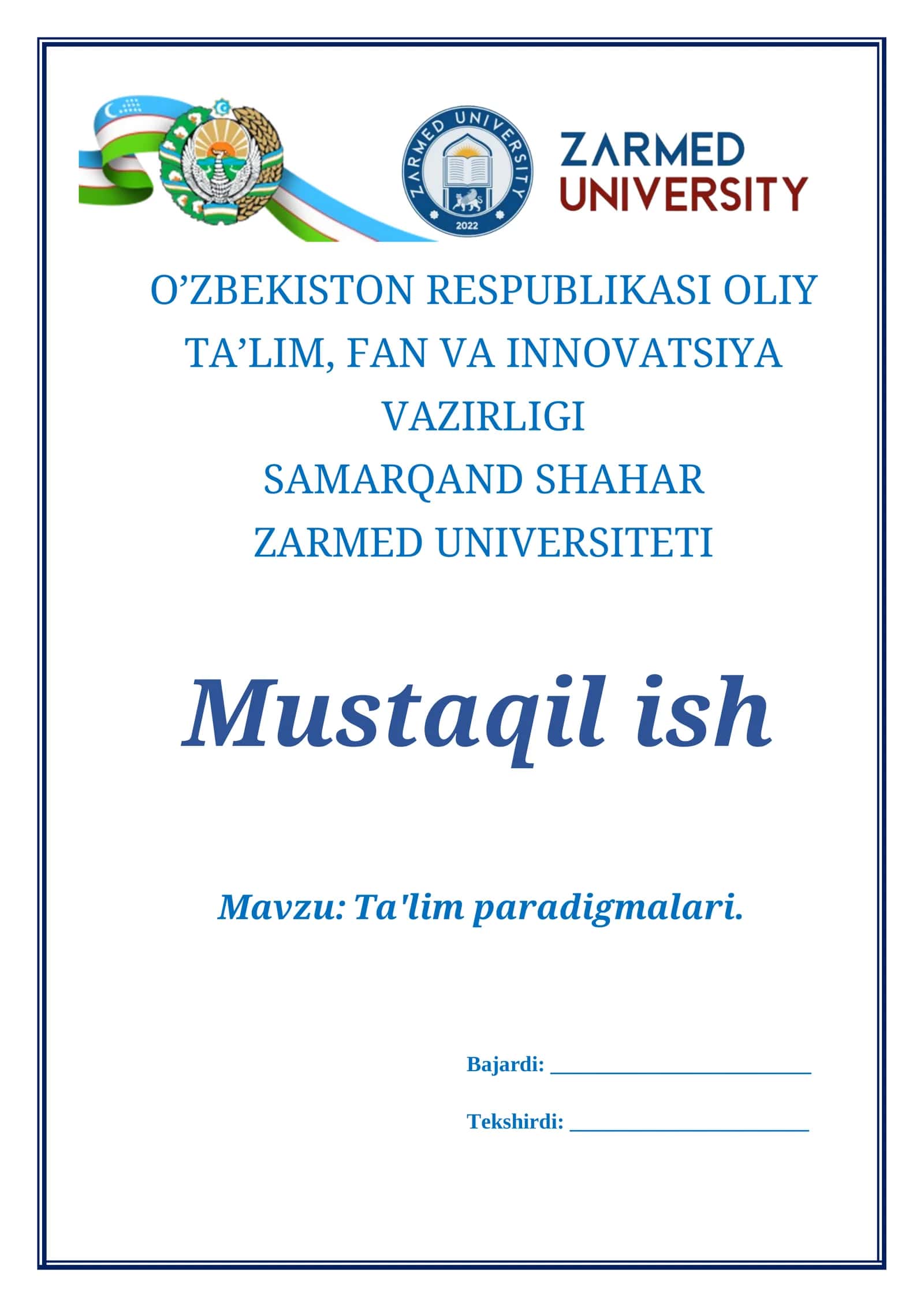 Ta'lim paradigmalari