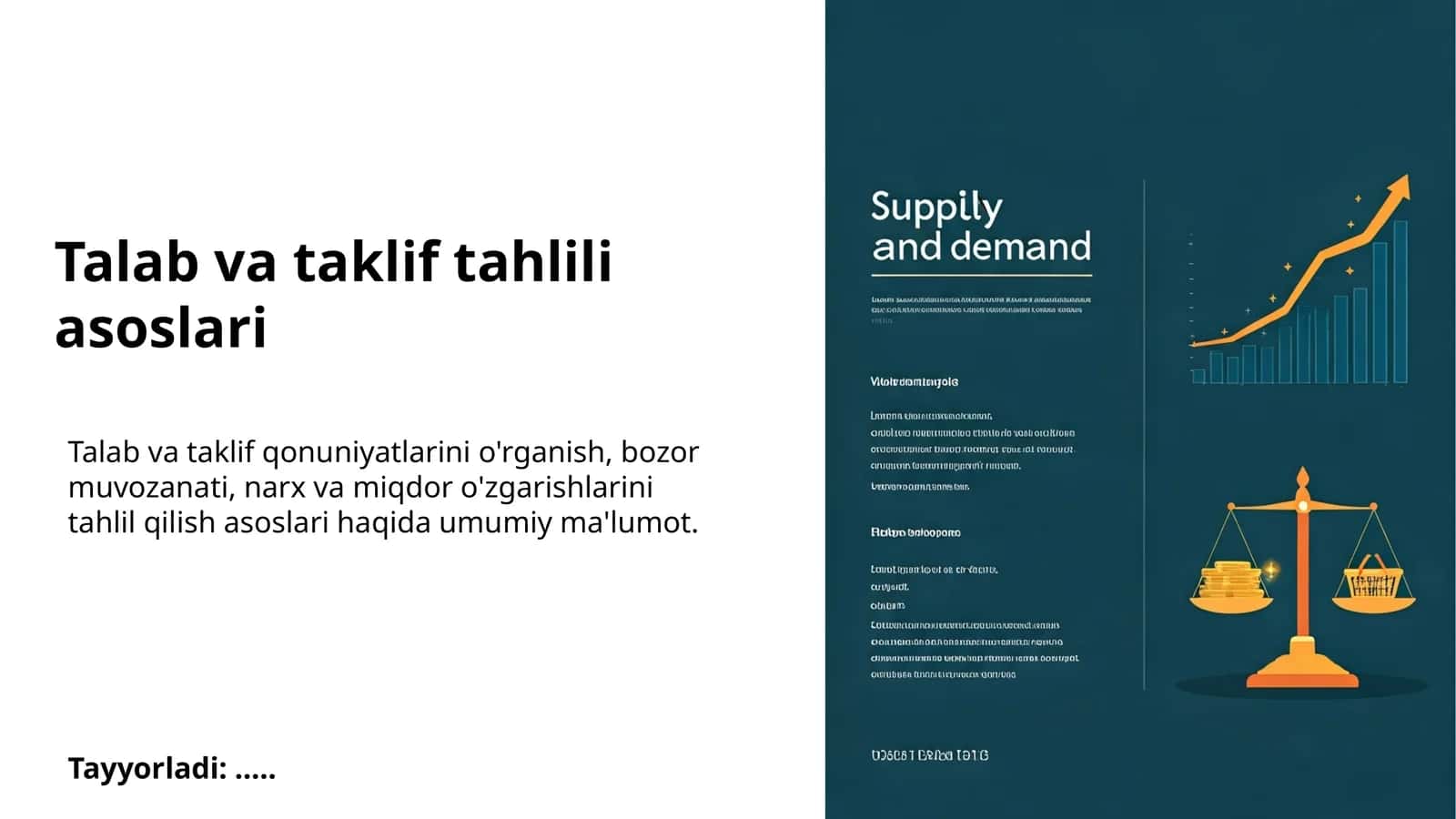 Talab va taklif tahlili asoslari