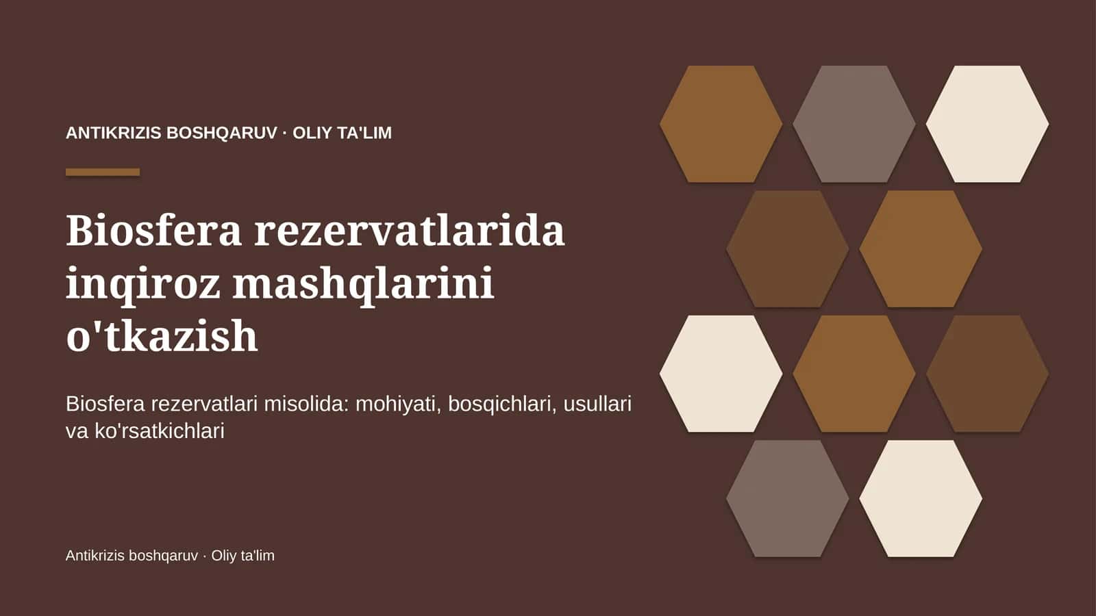 Biosfera rezervatlari: mohiyati, bosqichlari, usullari va ko'rsatkichlari
