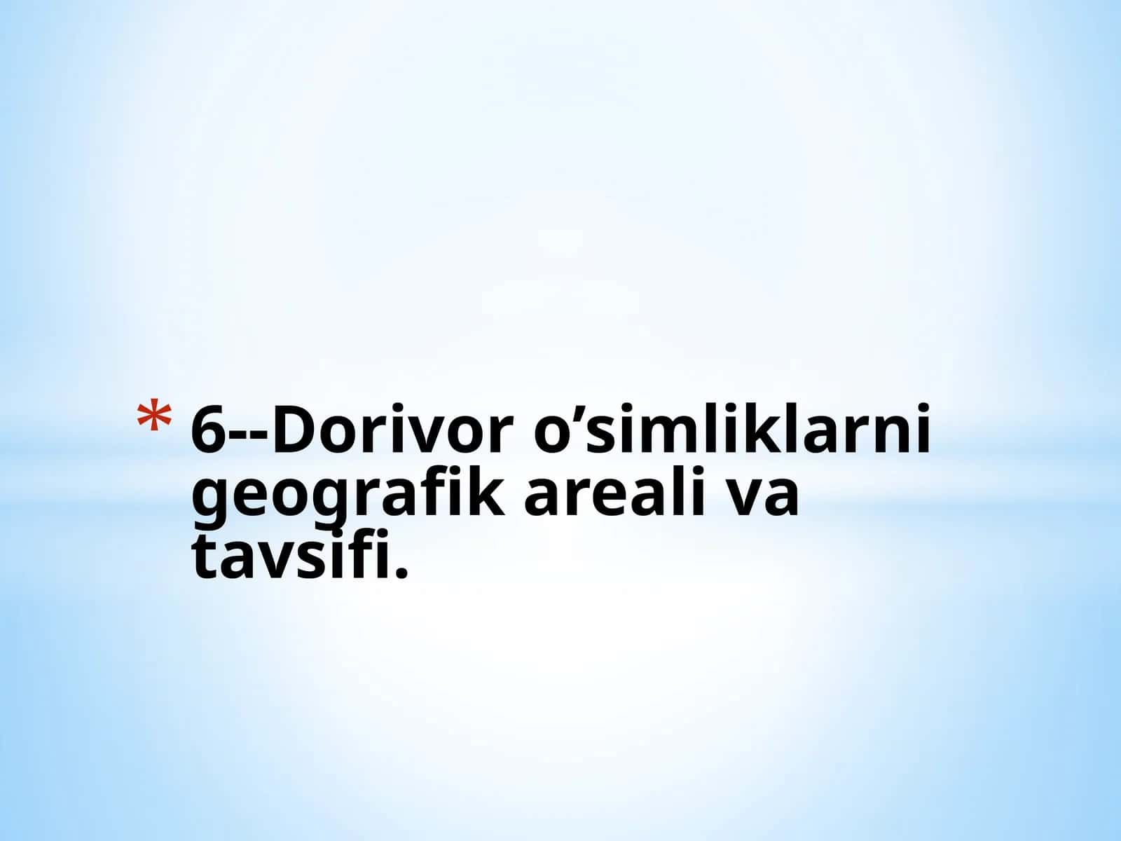 O'simliklar Geografik Tavsifi