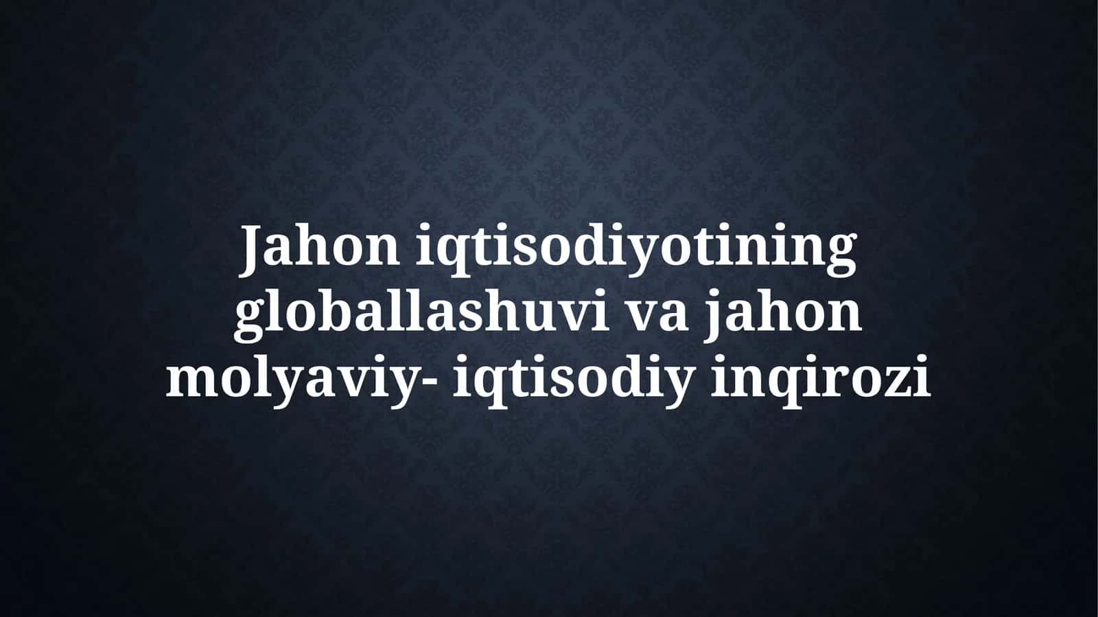 Global moliyaviy inqirozlar