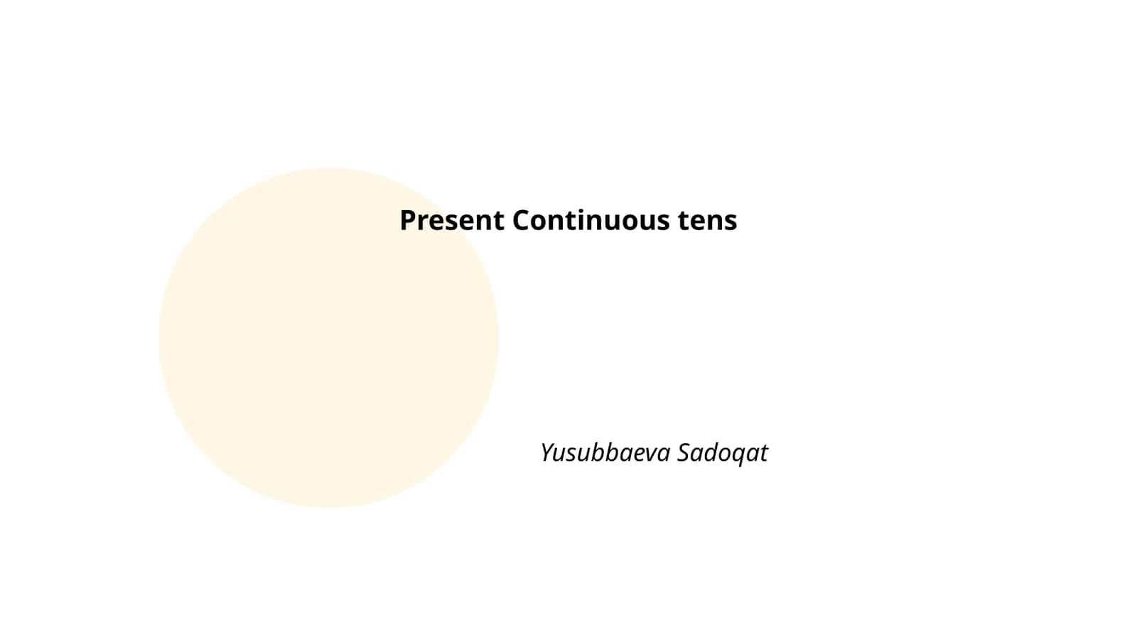 Present Continuous tens