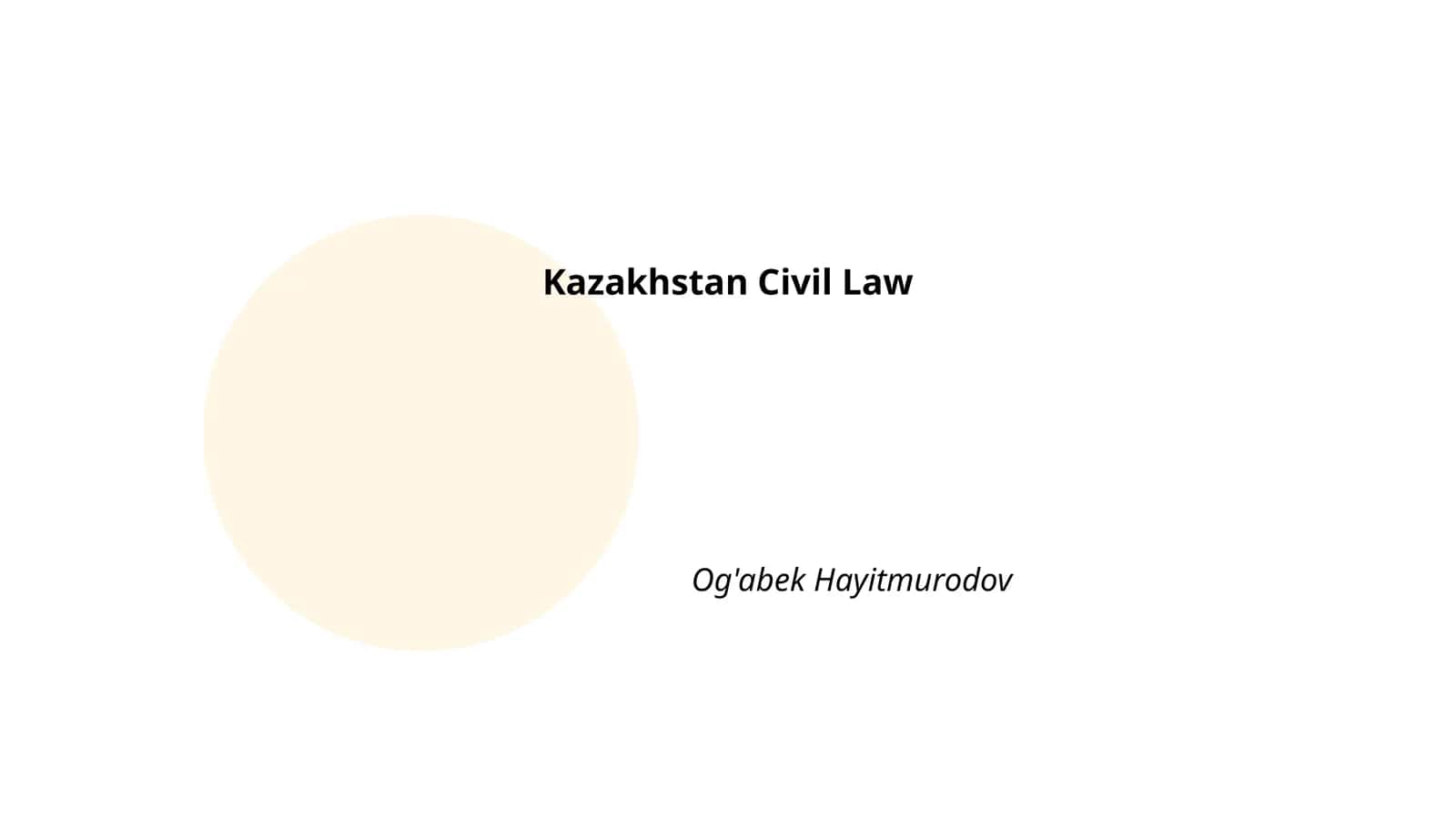 Kazakhstan Civil Law