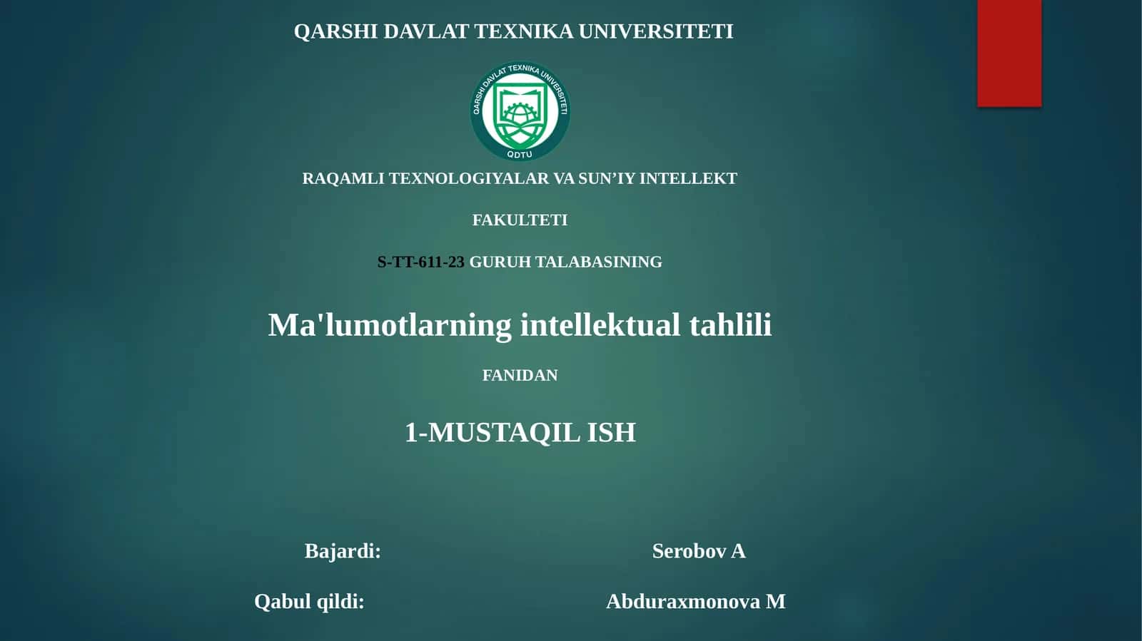 Ma'lumotlarning intellektual tahlili