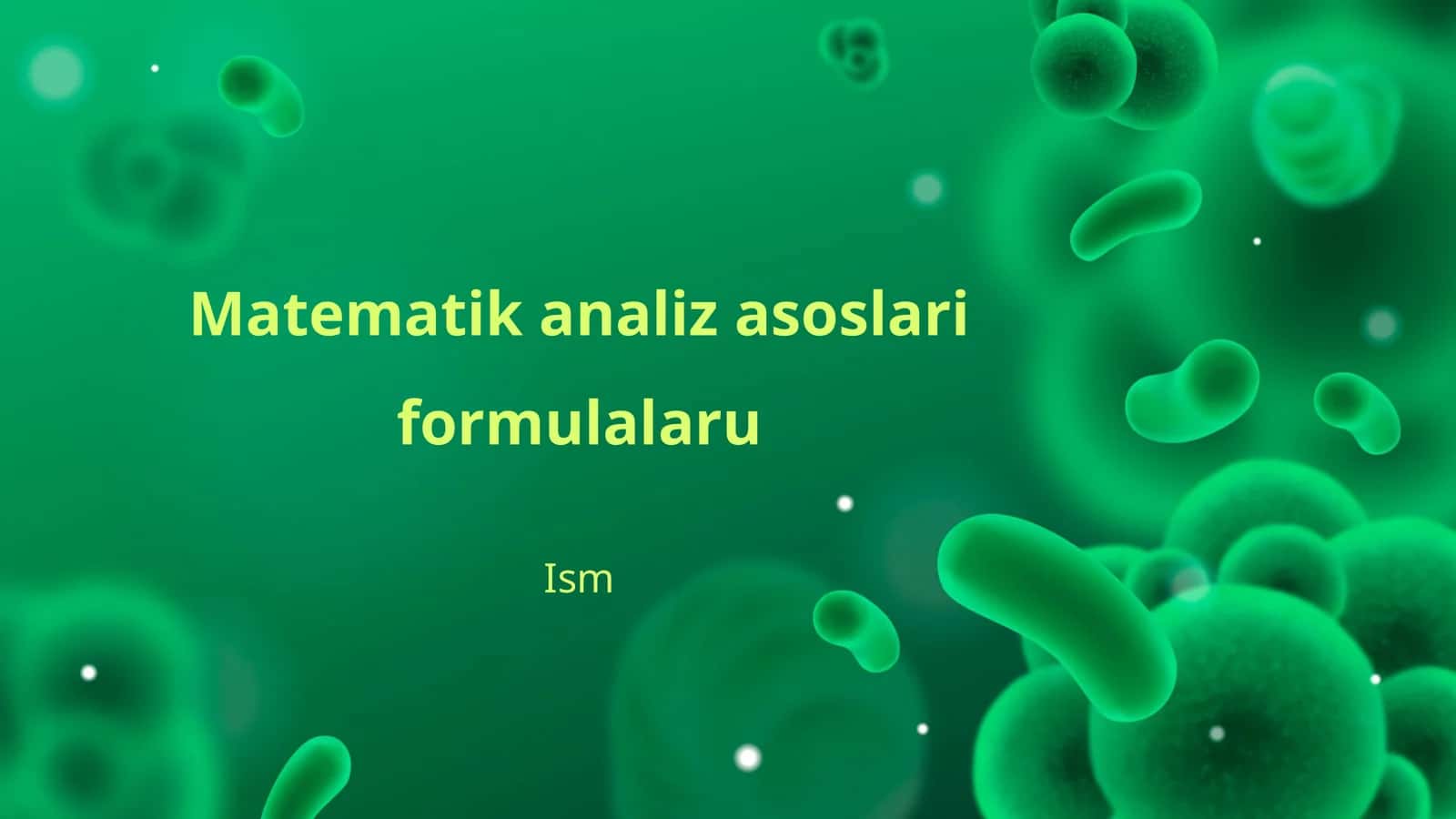 Matematik analiz asoslari formulalaru