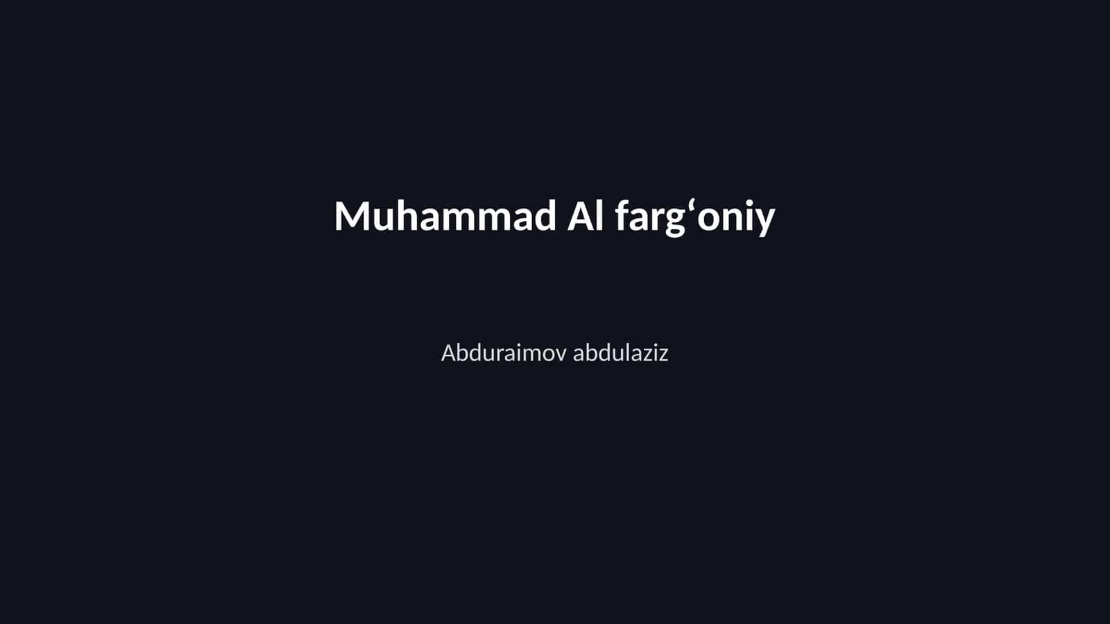 Muhammad Al fargʻoniy