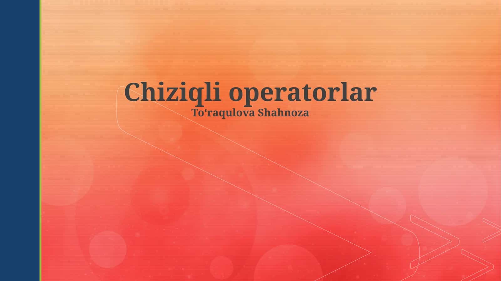 Chiziqli operatorlar