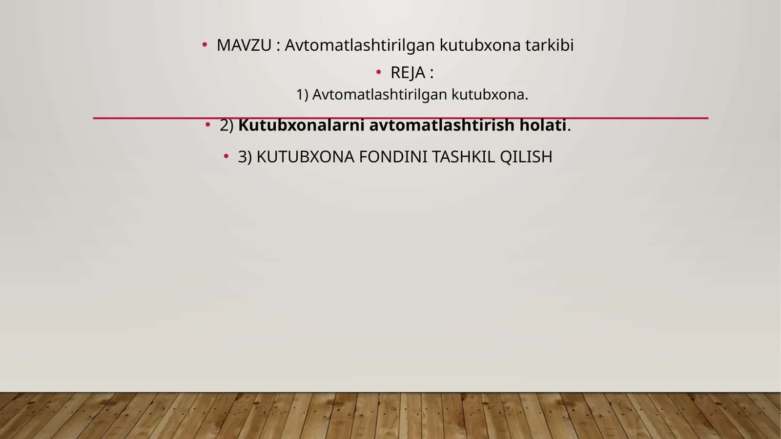 Avtomatlashtirilgankutubxona tarkibi