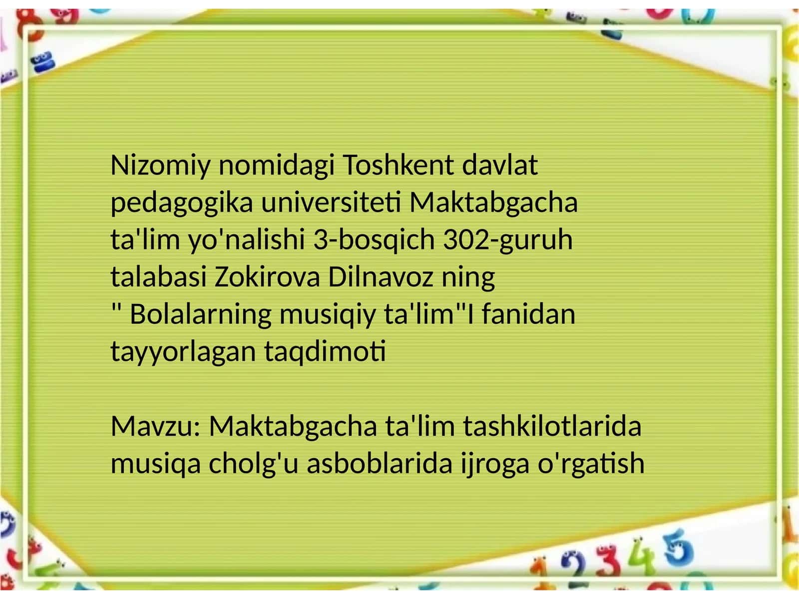 Bolalarning musiqiy ta'limi