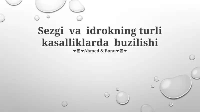 Sezgi va idrokning turli kasalliklarda buzilishi