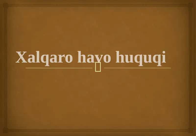 Xalqaro havo huquqi
