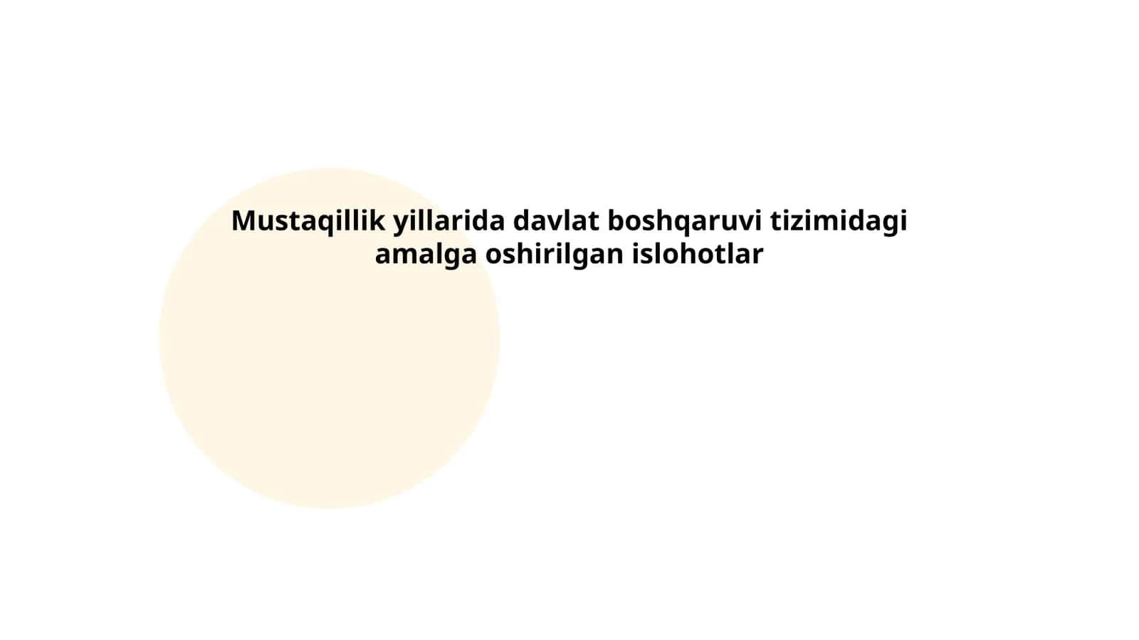 Mustaqillik yillarida davlat boshqaruvi tizimidagi amalga oshirilgan islohotlar