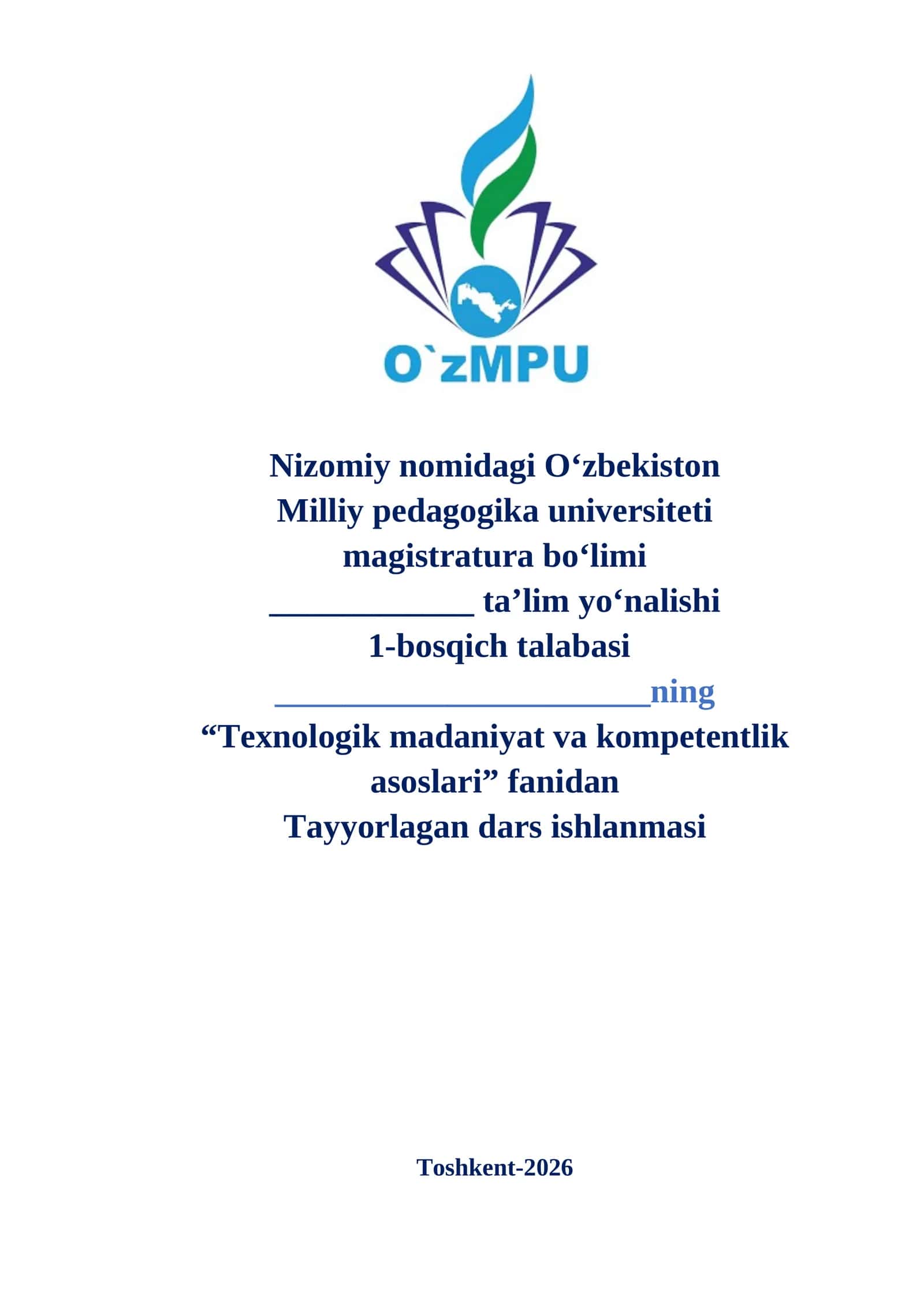 Texnologiya o‘qituvchisining konstruktiv kompetentligini rivojlantirish mavzusida dars ishlanma