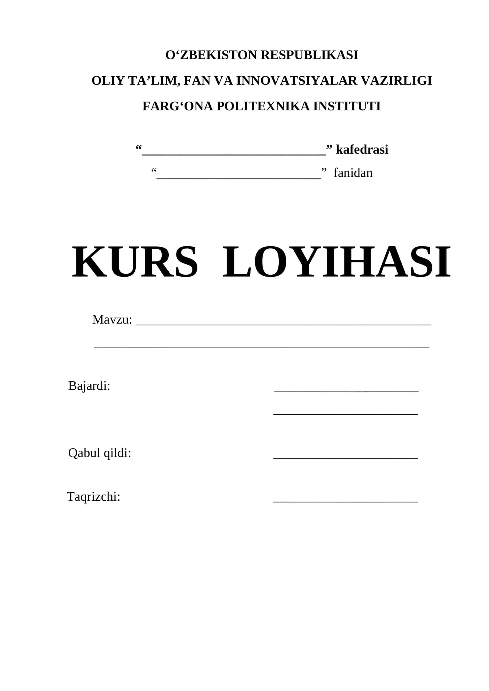 kurs ishi beti