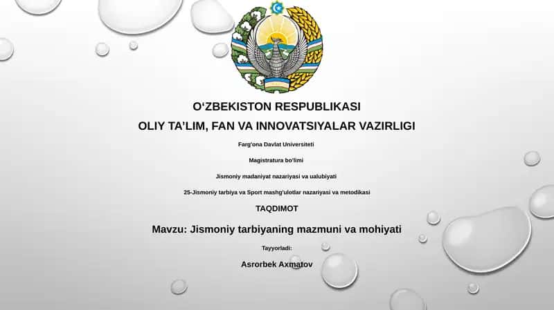 Jismoniy tarbiyaning mazmuni va mohiyati