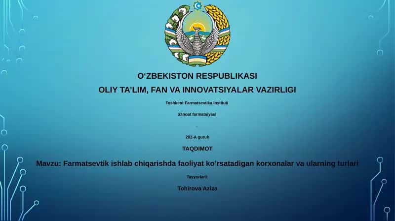 Farmatsevtik ishlab chiqarishda faoliyat ko’rsatadigan korxonalar va ularning turlari