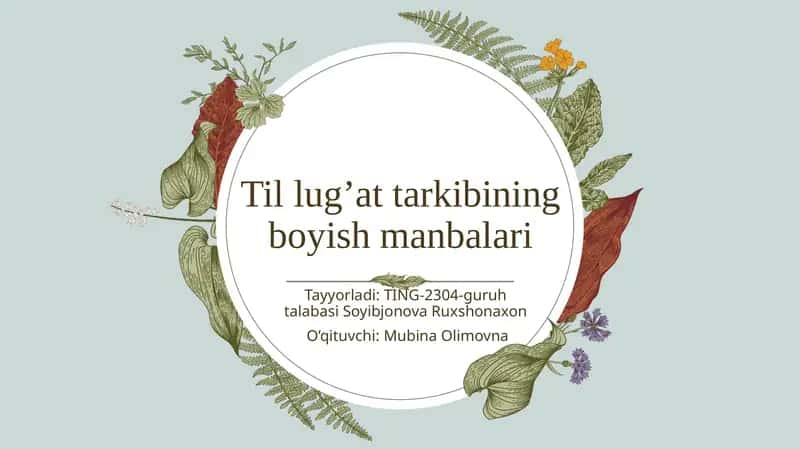 O’zbek tilining boyish manbalari