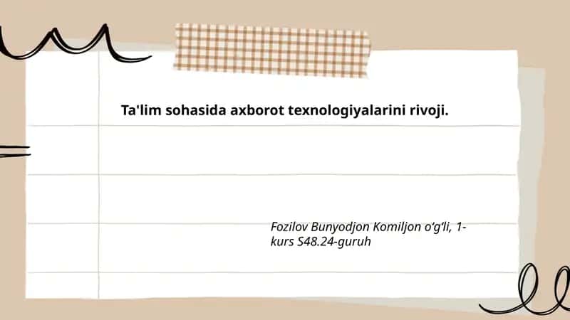 Ta'limda raqamli texnologiyalarning ahamiyati