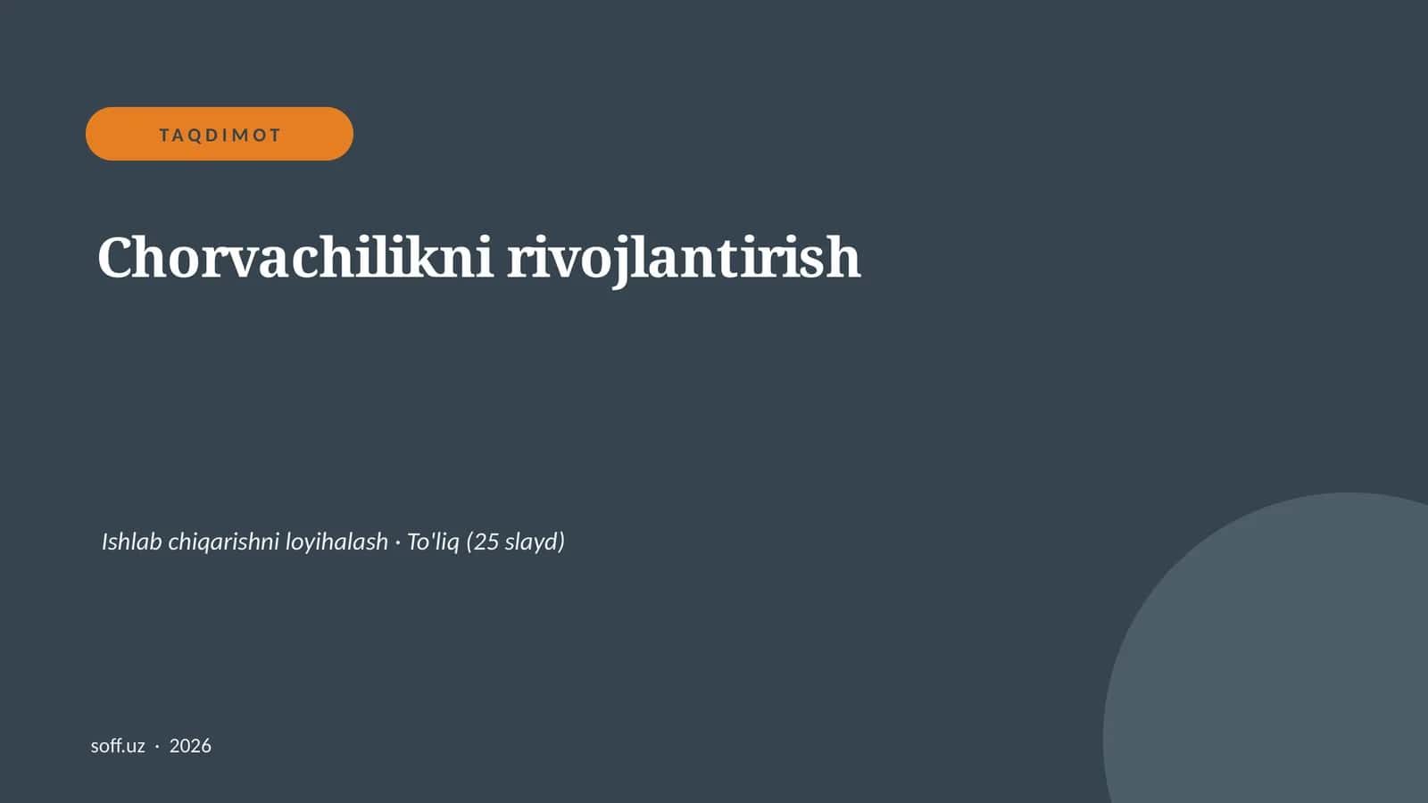 Chorvachilikni rivojlantirish