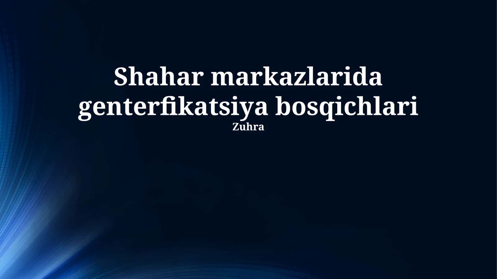 Gentrifikatsiya bosqichlari
