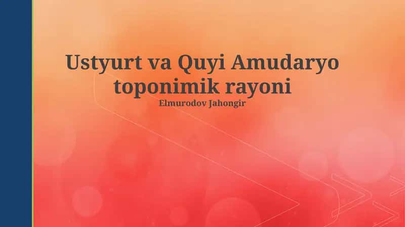 Ustyurt va Quyi Amudaryo toponimik rayoni