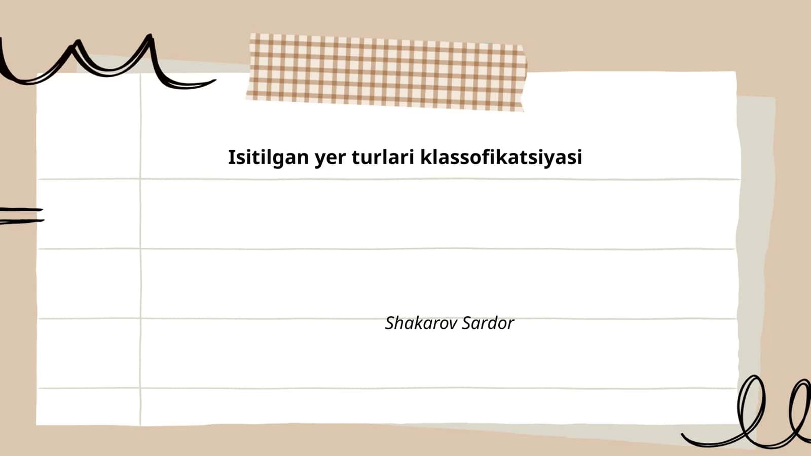 Isitilgan yer turlari klassofikatsiyasi