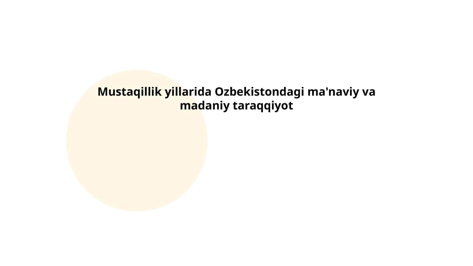 Oʻzbekistonning mustaqillik yillarida ma'naviy tiklanishi