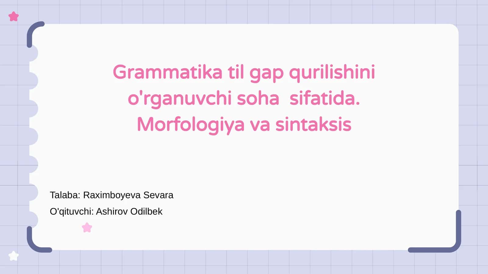 Grammatika va uning ahamiyati