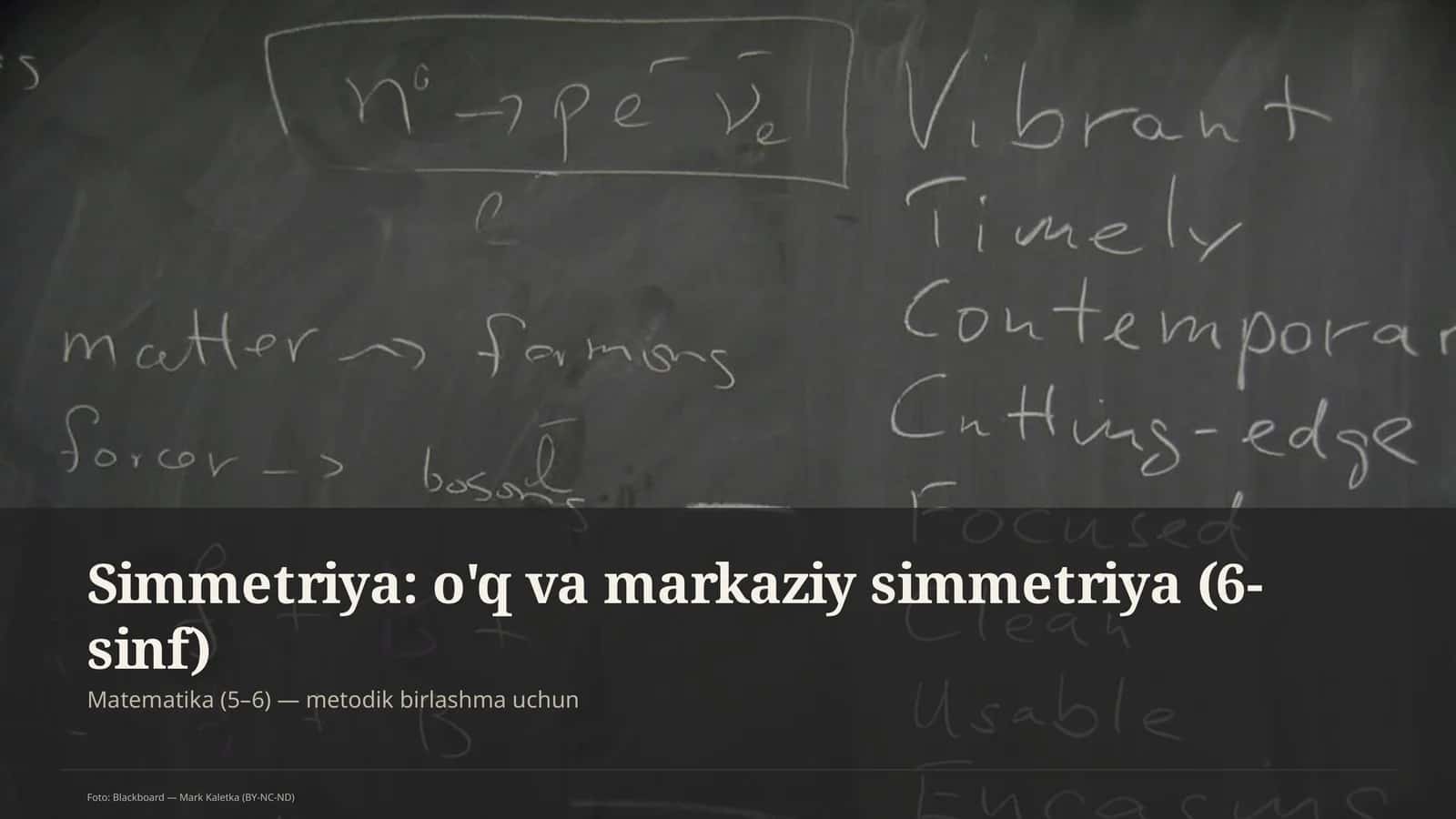 Simmetriya: o'q va markaziy simmetriya (6-sinf)