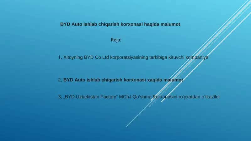 BYD Auto ishlab chiqarish korxonasi