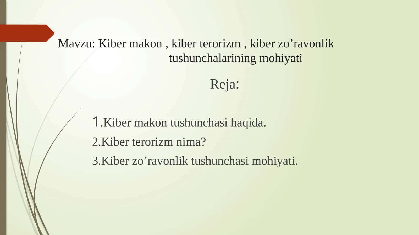 Kibermakon, kiberterorizm, kiberzo’ravonlik tushunchalarining mohiyati