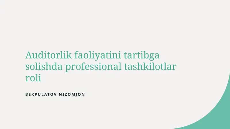Professional tashkilotlar roli