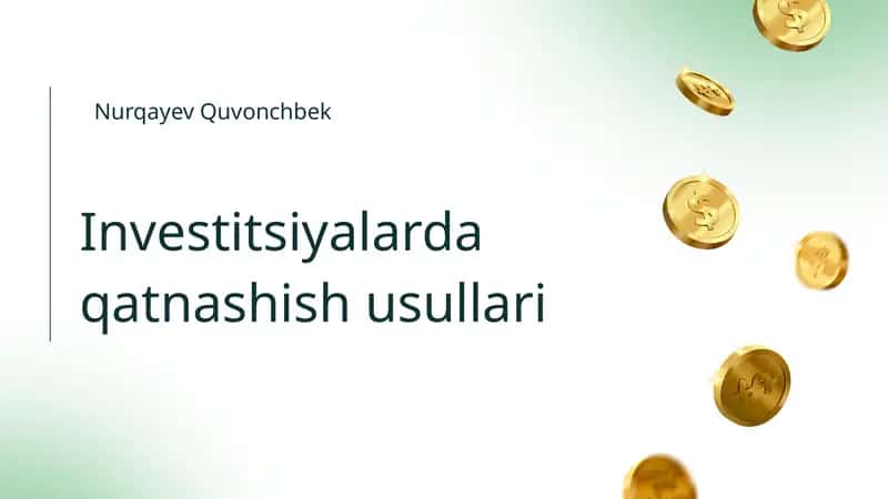 Investitsiyalarda qatnashish usullari