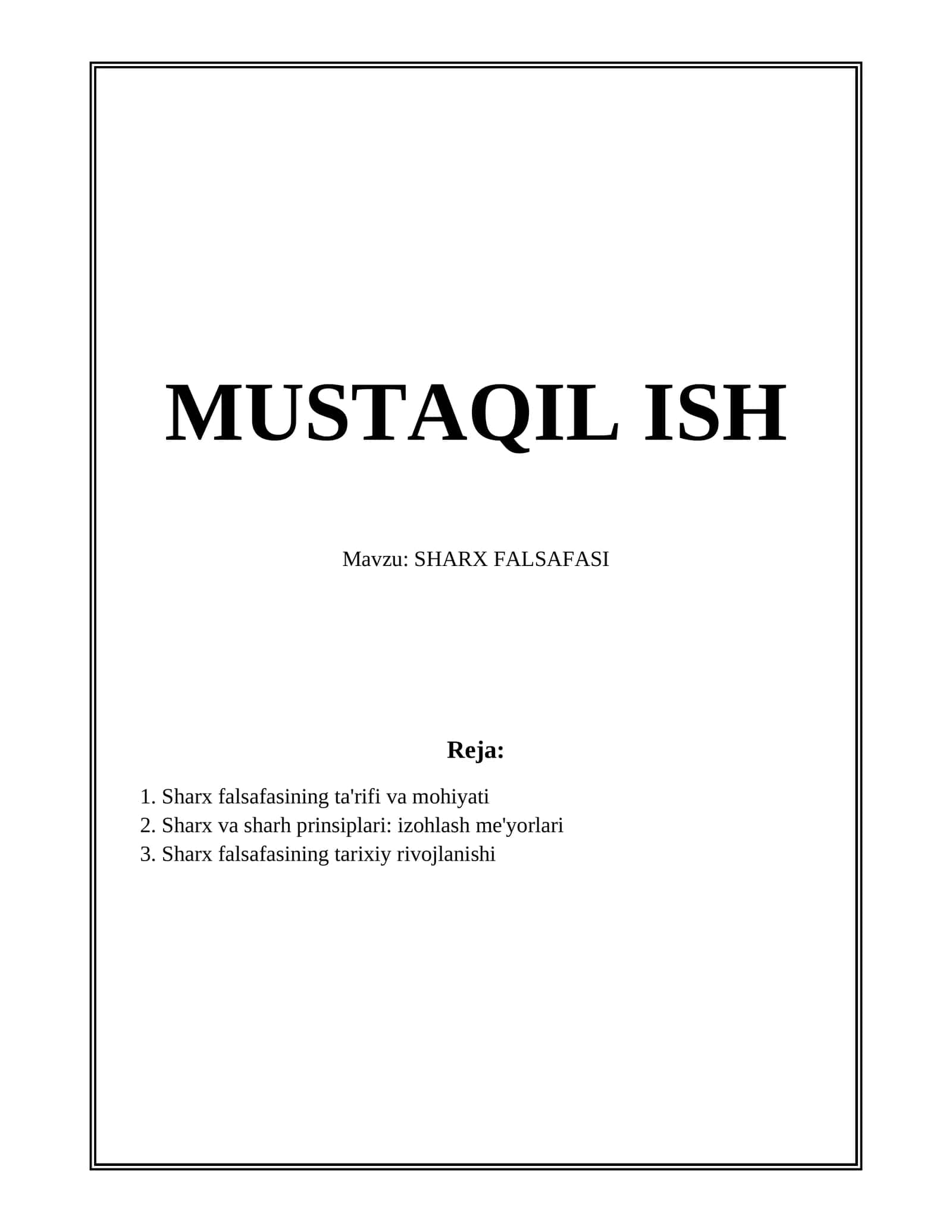 Sharx falsafasi