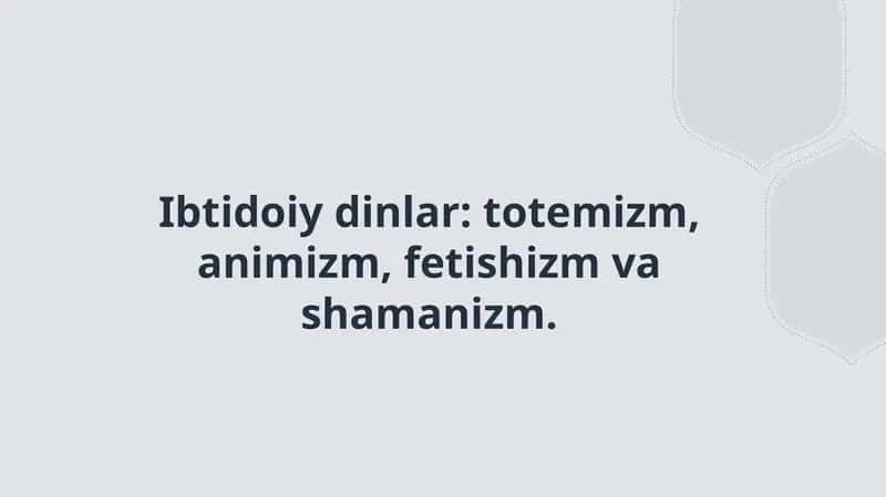 Ibtidoiy dinlar
