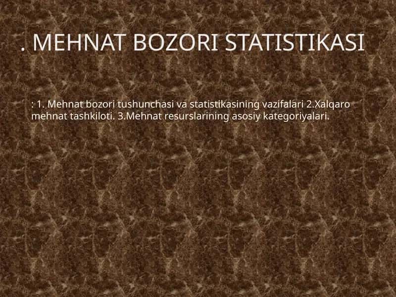 Mehnat Bozori Statistikasi