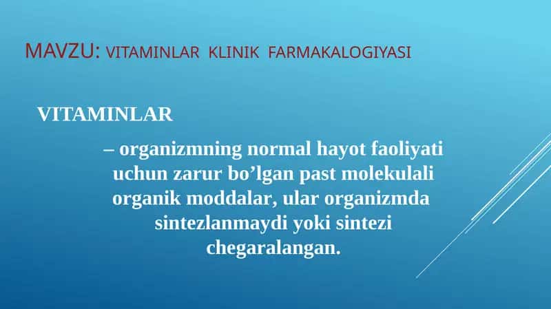 VITAMINLAR