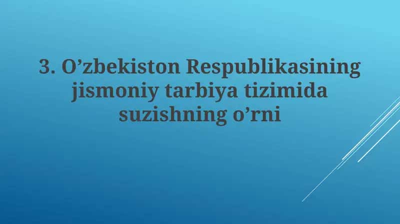 Suzishning O'zbekiston jismoniy tarbiya dasturi