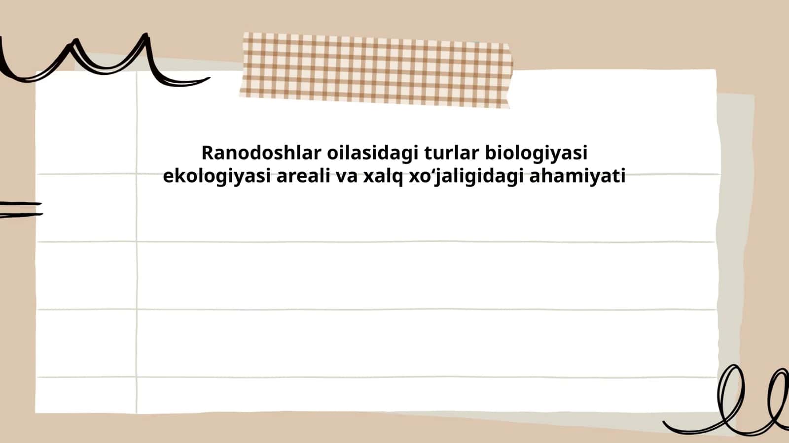 Ranodoshlar Oilasidagi Turlar Biologiyasi Ekologiyasi