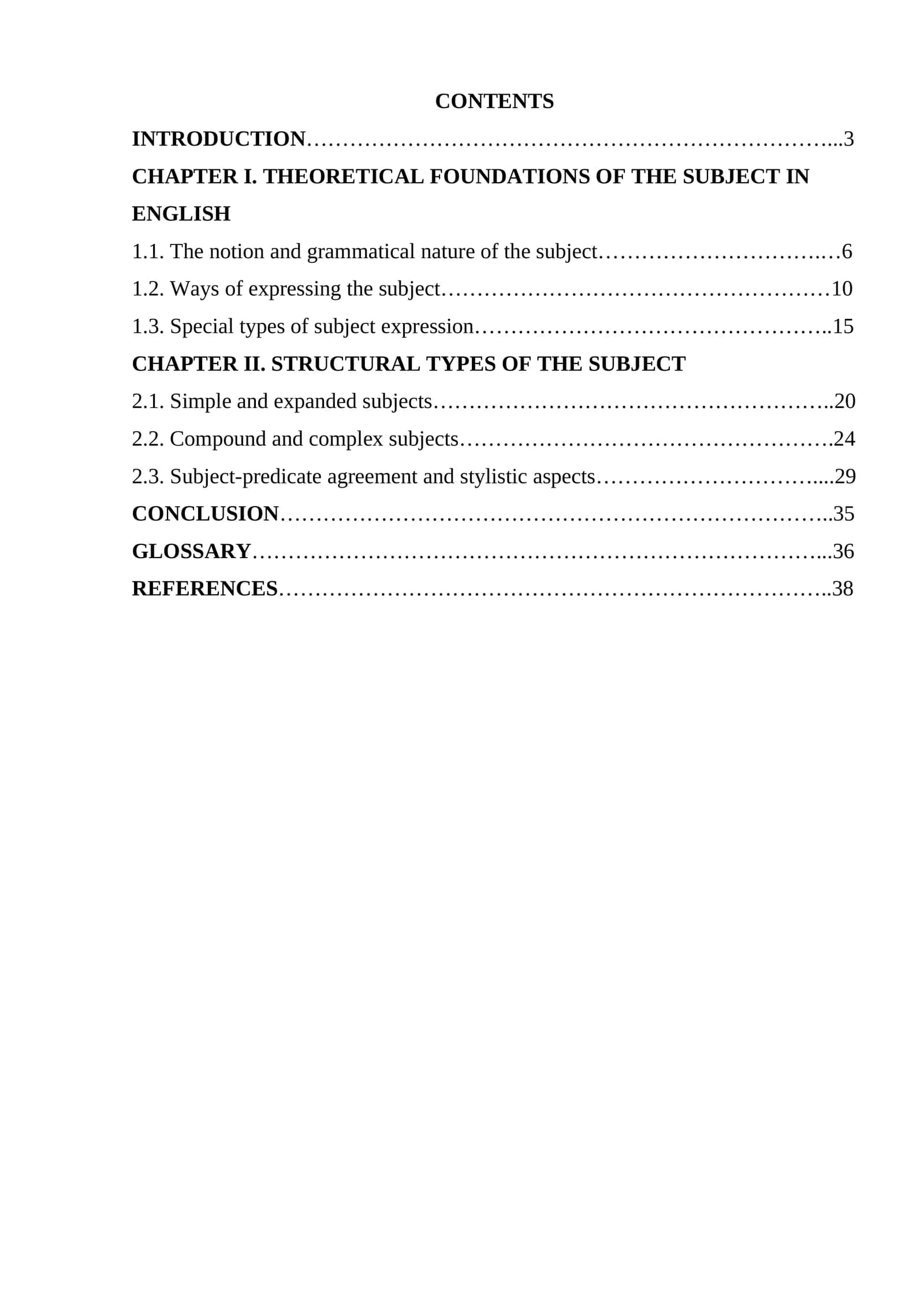 Ways of expressing the Subject and structural types of the subject