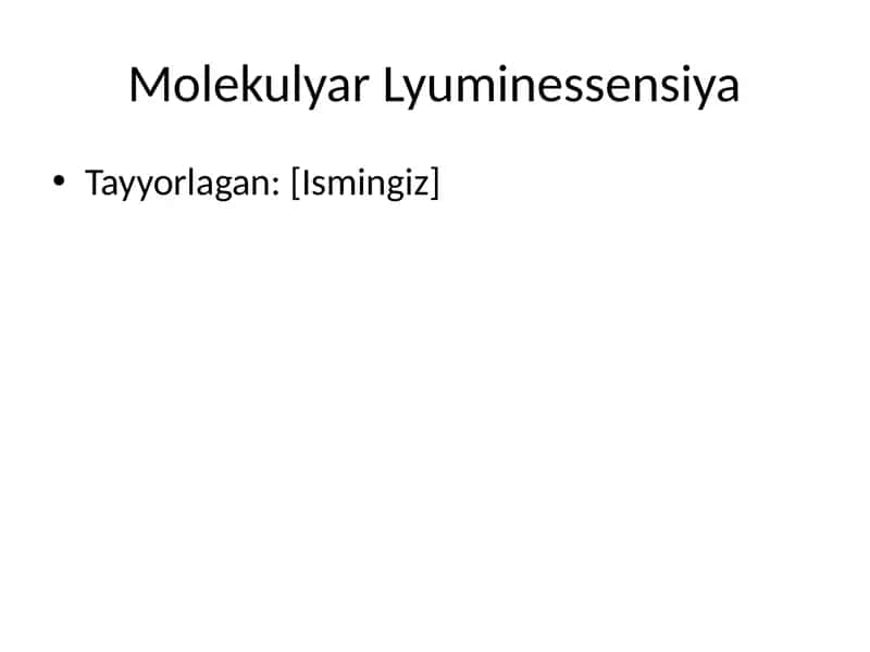 Molekulyar Lyuminessensiya