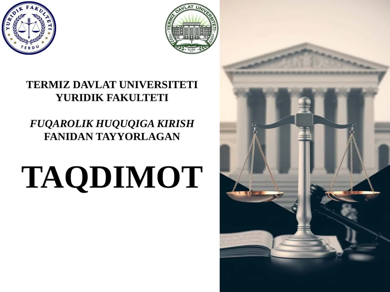 Fuqarolik huquqining ob’ektlari